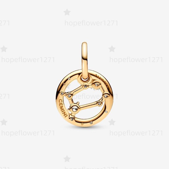 Pandora Gemini Zodiac Dangle Charm - Picture 2 of 6